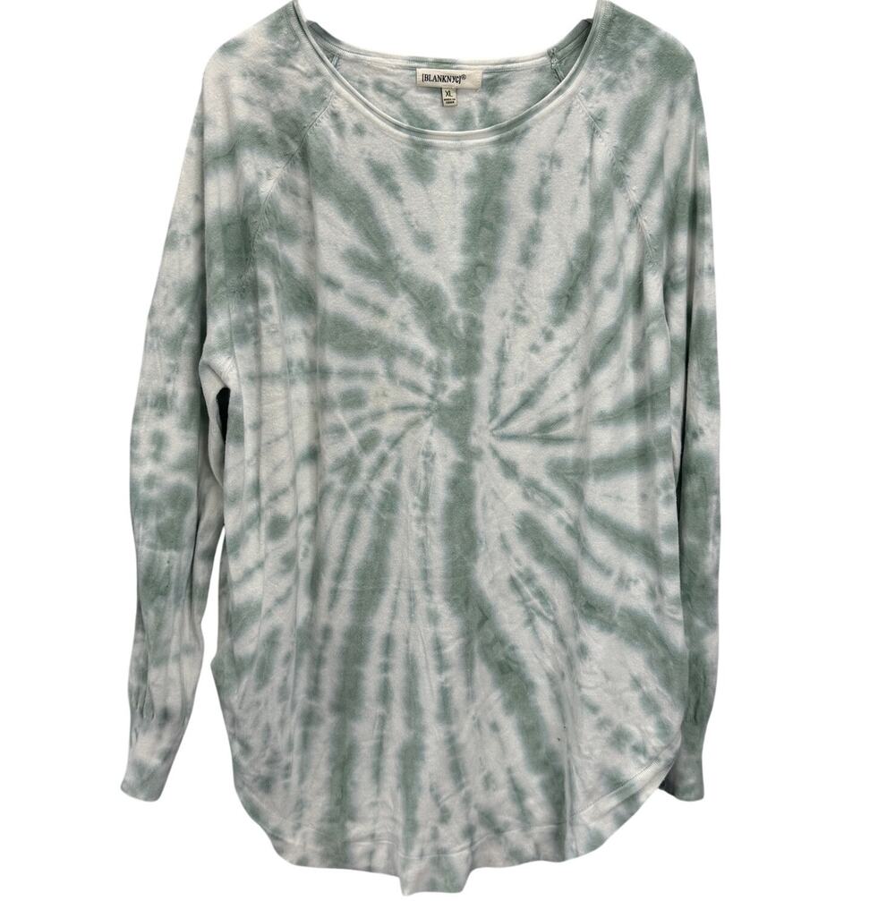 BLACNK NYC Long Sleeve Tie Dye Sweater Size XL Rounded Hem Lightweight Tunic